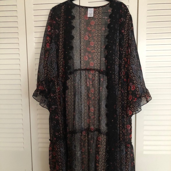 Multi-Colored Floral Kimono - Picture 3 of 3